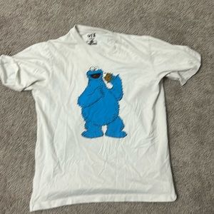 KAWS Uniqlo sesame Street, Cookie Monster white T-shirt, size medium